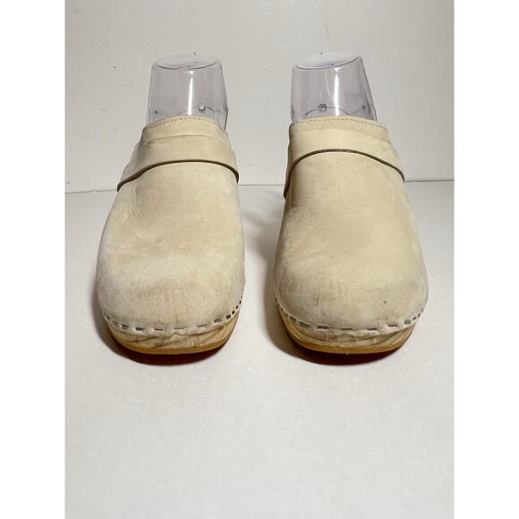 Sandgrens EUC Sand Nubuck Light Base Maya 3" Heel Clog Mule Shoe 40 EU 9-9.5 US - Picture 5 of 10